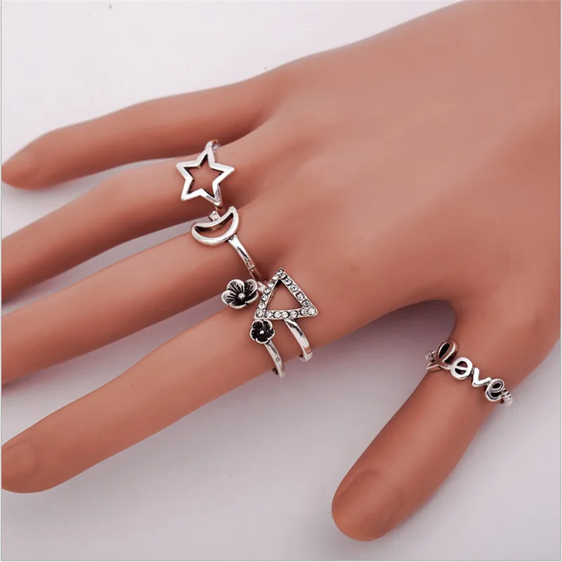 Женское кольцо с кристаллами Bague Homme Bijoux Moon Star обручальные кольца буквенным