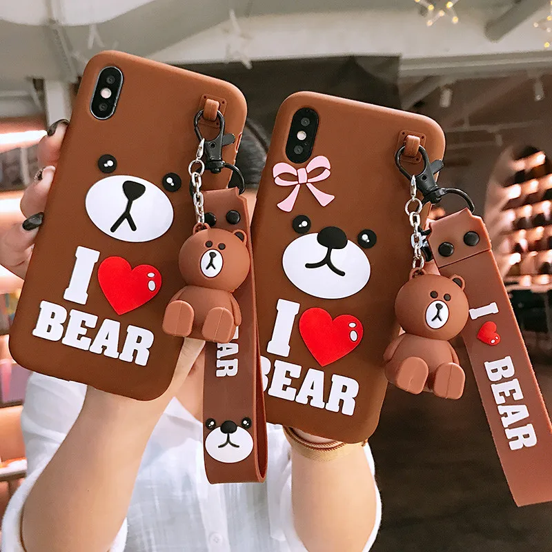 Носки с рисунком медведя из мультика силиконовый чехол для мобильного iPhone 7 8 Plus 6