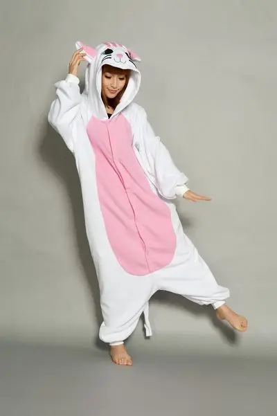 Пижамы с изображением животного белого кота милый костюм для косплея сезон