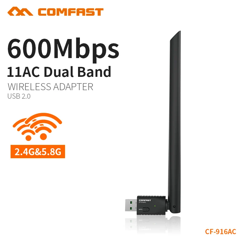 COMFAST 600 Мбит/с Wifi адаптер 802.11b/n/g/ac Портативный двухдиапазонный Wi Fi сетевая LAN Карта