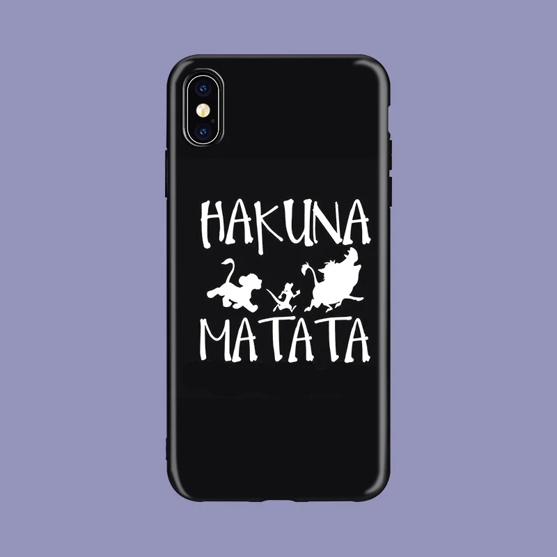 Hakuna Matata Король Лев Пумба Тимон мягкий силиконовый черный чехол для телефона для iPhone11 pro 5 5S se 6 6s 7 8 plus X Xs XR max - Цвет: 1367