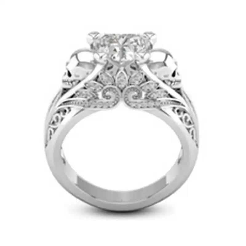 YWOSPX Ghost evil Skull skeleton Hand CZ Ring European and American romantic style women Rings new skull men's jewelry Y-40 | Украшения