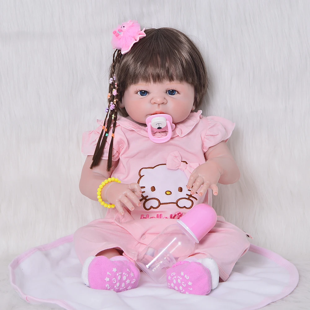 Hot Wholesale 23 Inch Full Silicone Reborn Baby Dolls Girls Realistic Adorable Red Skin For Kids Birthday Gifts | Игрушки и хобби