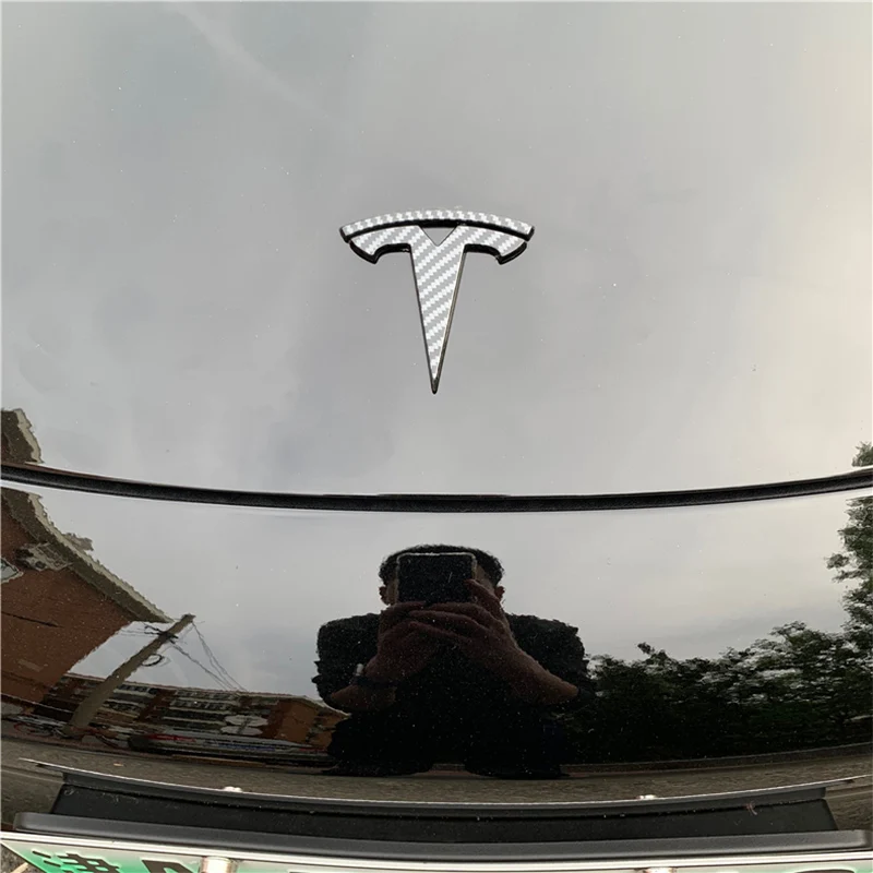 Tesla модель 3 Логотип углеродного волокна логотип рулевого колеса логотип модификация украшения Аксессуары