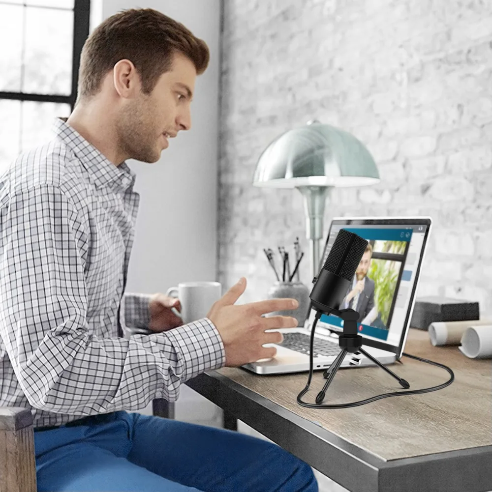 Fifine USB конденсаторный игровой микрофон для ноутбука Windows студийная запись