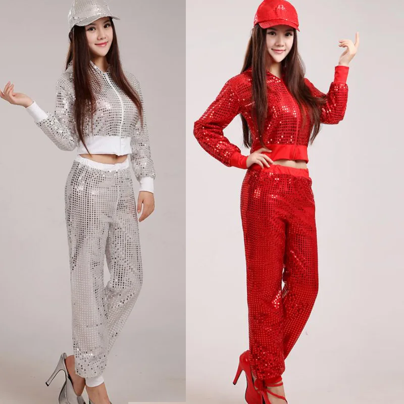 Женский костюм для танцев в стиле хип-хоп с блестками | Тематическая одежда и
