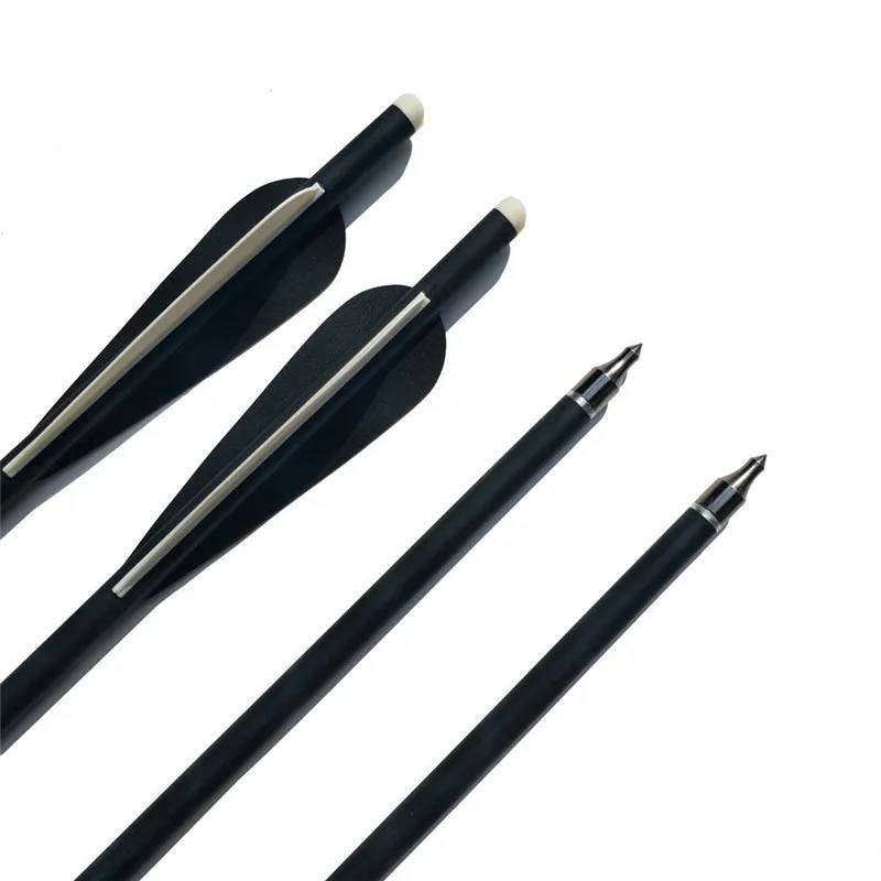 24pcs 22inch Archery Crossbow Arrow Bolts Carbon Replaceable Broadhead Rubber Vanes OD8.8mm Shooting Accessories | Спорт и