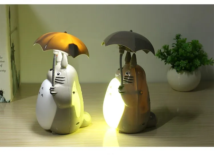 Kawaii Мультфильм Мой сосед Тоторо зонтик лампа светодиодный ночной Светильник USB настольная лампа для чтения для детей подарок домашний декор Новинка