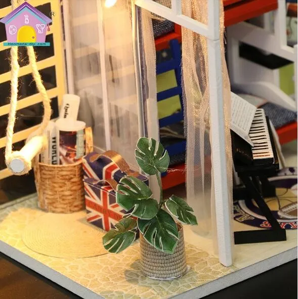 S901 милый кукольный домик сделай сам для мальчиков спальни деревянный