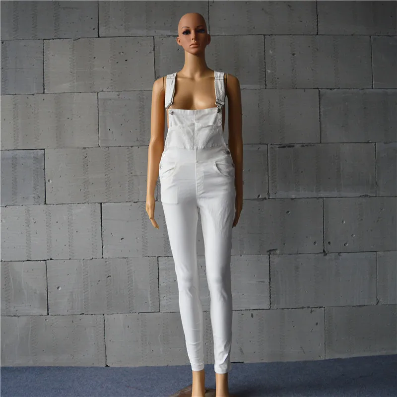 Модный джинсовый комбинезон армейский зеленый белый женский Повседневный