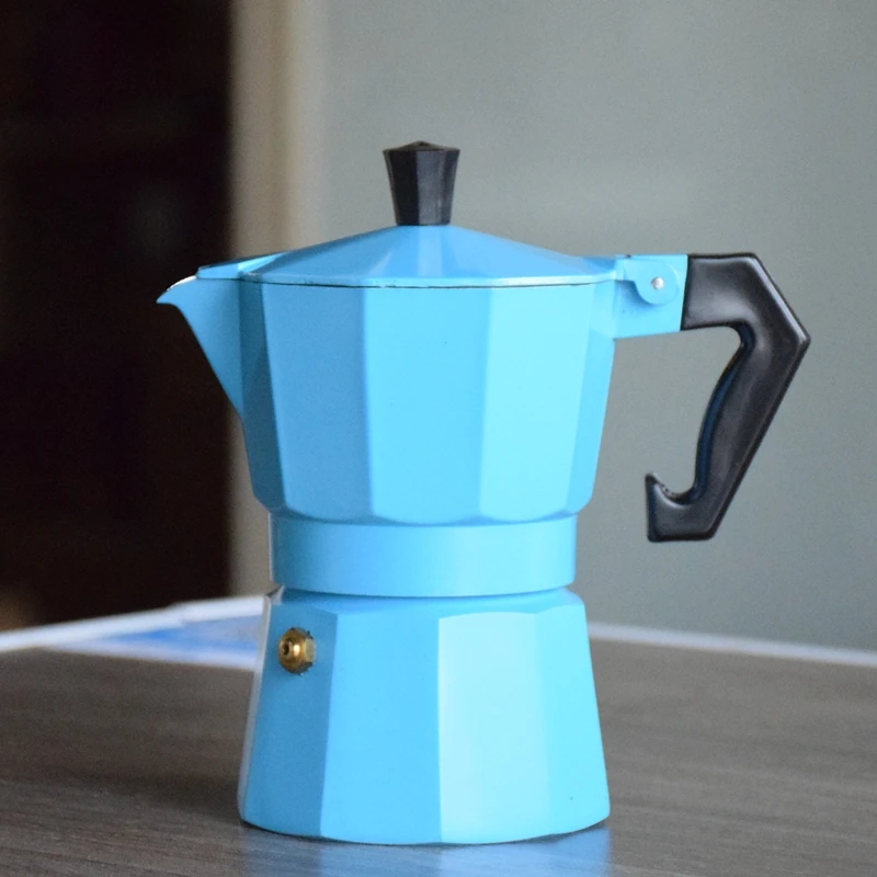 Эко кофе алюминий кофе Moka горшок 100 мл Итальянская Кофеварка эспрессо кофе Перколятор красочные бариста инструменты
