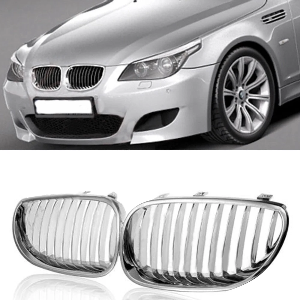 1 пара Передняя хромированная Спортивная решетка радиатора для BMW E60 E61 5 Series 03 09