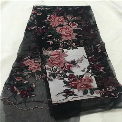 as picture Последняя Высококачественная африканская Тюлевая кружевная ткань 3D Цветение свадебное платье с вышивкой A1142-1 - Цвет: as picture