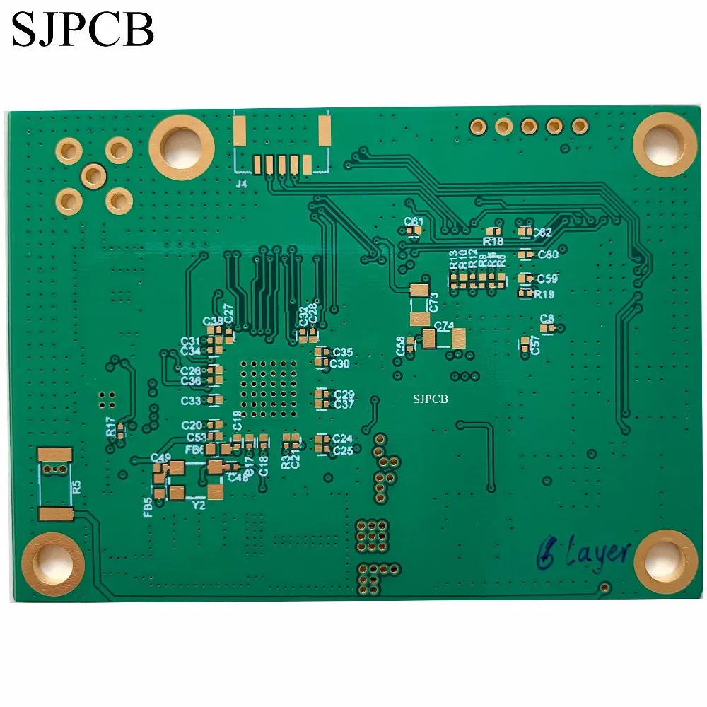 SJPCB 6 слойный погружной Золотой ENIG высокотехнологичная плата мин. 0 2 мм Vias для