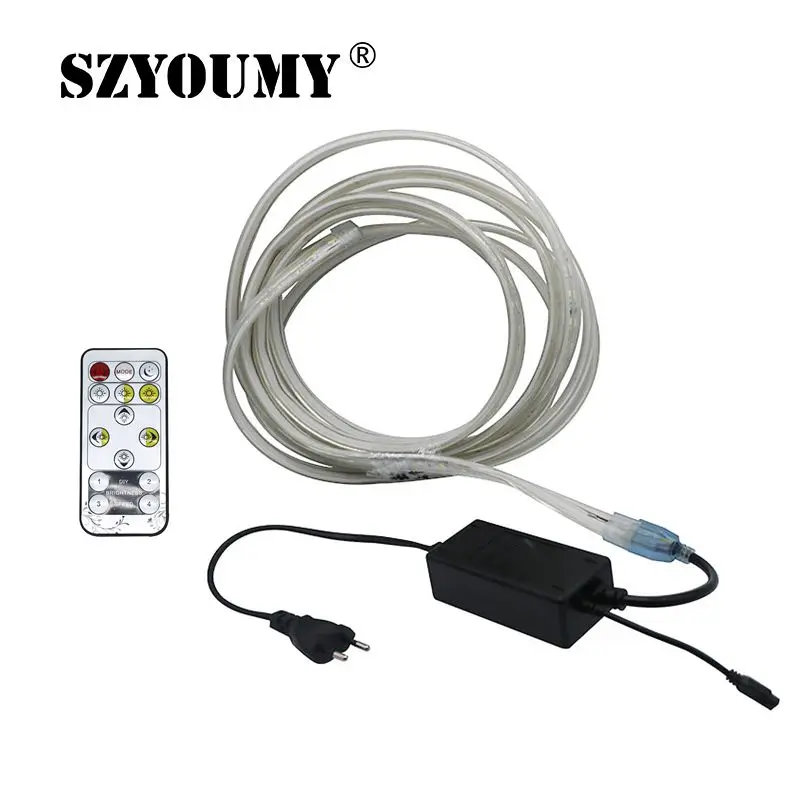 Светодиодная ленсветильник SZYOUMY водонепроницаемая 220 В SMD 5730 5 м 10 120 светодиодов