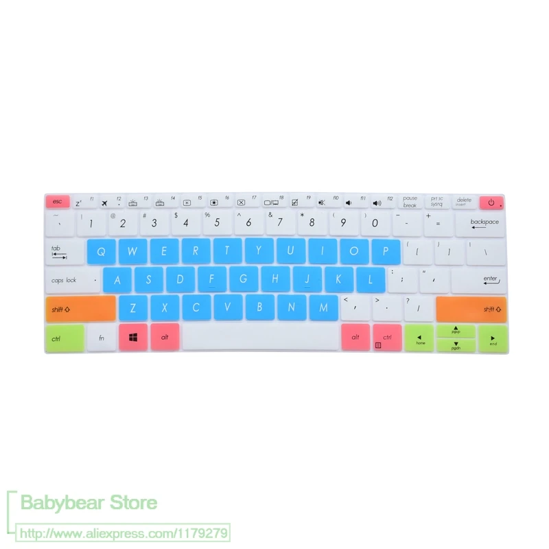 candyblue Ноутбук 12,5 12 дюймов силикон для Asus Zenbook3U Zenbook 3 3U Ux390 Ux390U Ux390Ua 12,5 ''крышка клавиатуры протектор - Цвет: candyblue