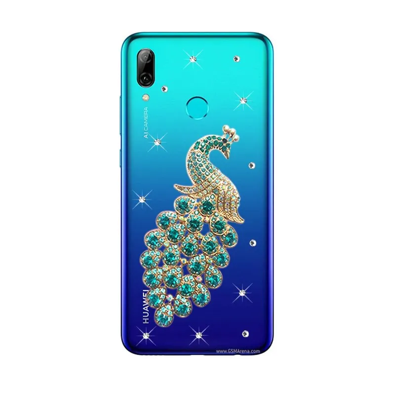Чехол для Huawei P30 pro чехол телефона Honor 8S 8C Прозрачный бампер с павлином задняя