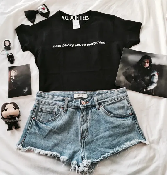 Футболка унисекс OKOUFEN sebastan Bucky Barnes стильная футболка tumblr Bae: buck Before топы с принтом