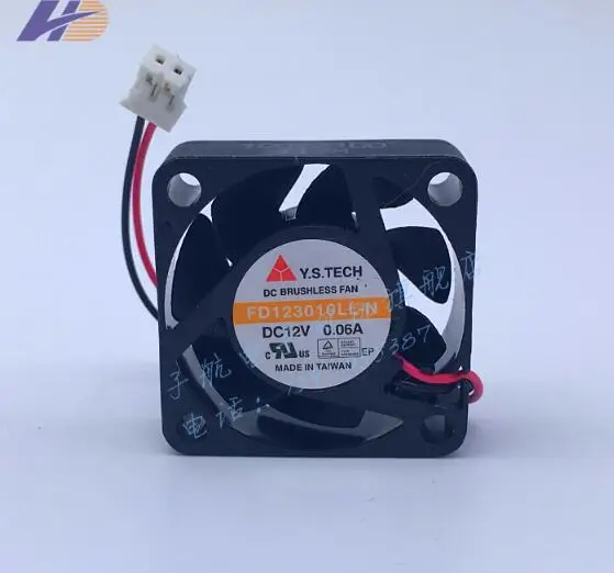 2-линейный гидравлический бесшумный вентилятор Y.S.TECH FD123010LL-N, 3010, 12 В, 0,06 А, 30*30*10 мм