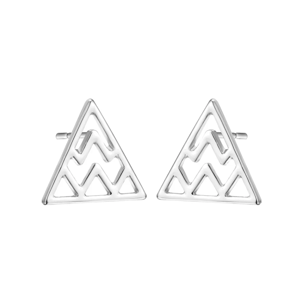 Chereda Alloy Classic Triangle Geometric Stud Earrings Fashion Women Men Jewelry Silver Gold Color Earring Fine Small Girl Ears | Украшения