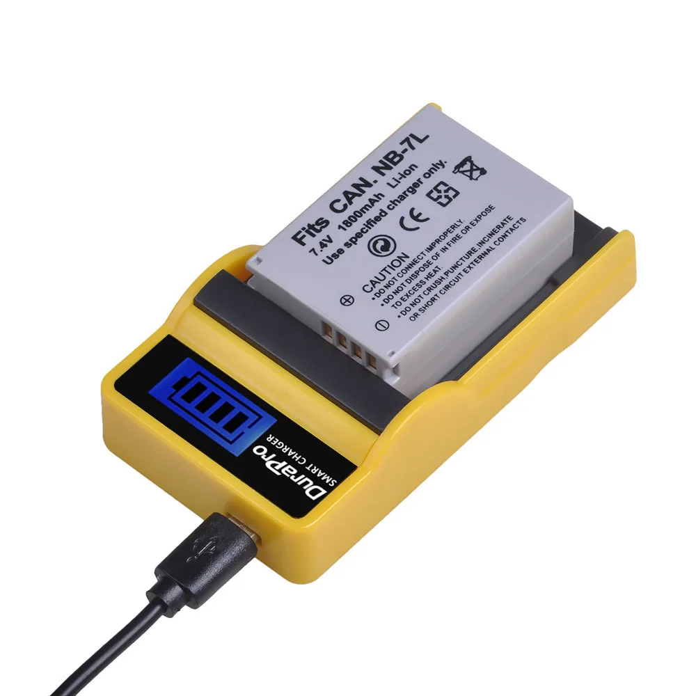 Литий-ионная батарея DuraPro 1800mAh NB-7L NB7L NB 7L+ зарядное устройство USB lcd для цифровых камер Canon PowerShot G10 G11 G12 SX30 SX30IS