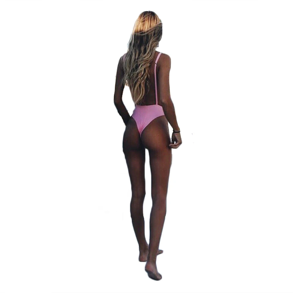 Women 2018 bikinis swimsuits one pice bathing suits swimwear bodysuits sexy solid backless female beachwear monokinis swimming | Спорт и