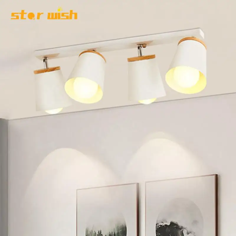 Светодиодный деревянный Точечный светильник в скандинавском стиле s образный