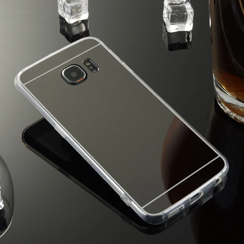 Для Samsung Galaxy S6 Edge Зеркало чехол ТПУ Мягкая задняя крышка для g9250 Чехол сотовый