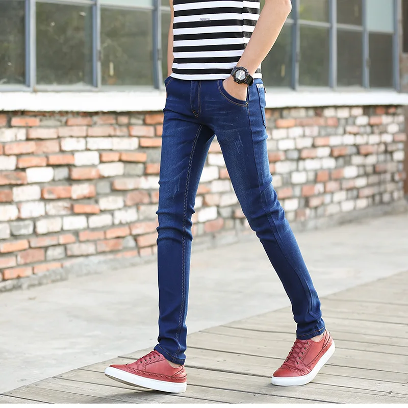 Мужские джинсы с эластичным поясом облегающие прямые большого размера весна