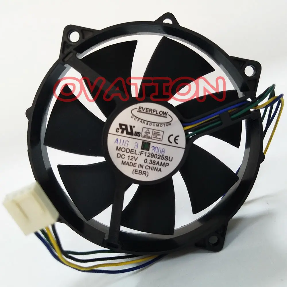 Компьютер PC процессор кулер вентилятор для Everflow F129025SU DC 12 В 4Pin 0.38A Радиатор