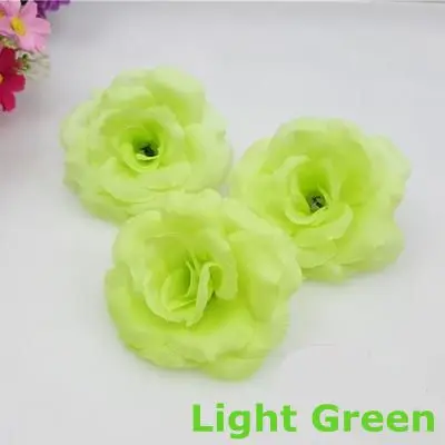 Light Green 10 шт./лот 8 см глубокий розовый цвет Искусственный Роуз Шелковый цветок головок DIY Свадебные украшения дома праздничные вечерние поставки можно смешивать Цвет - Цвет: Light Green