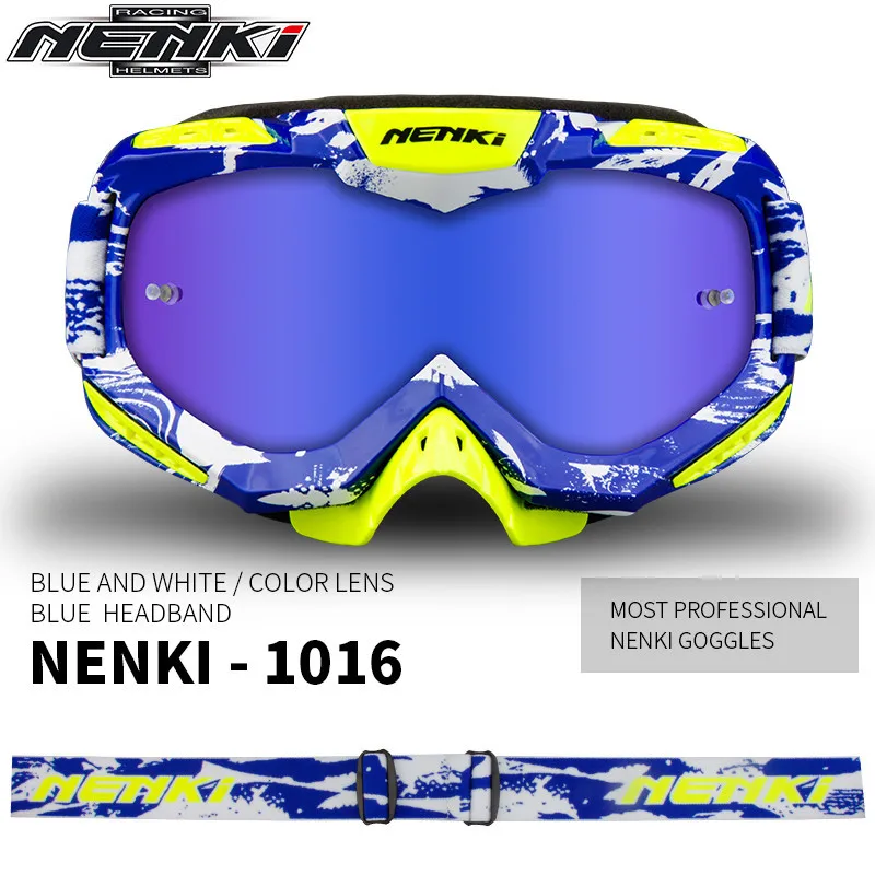 Blue NENKI очки для мотокросса беговые лыжи сноуборд ATV маска Oculos Gafas мотоциклетный шлем 1016-1 MX очки - Цвет: Blue