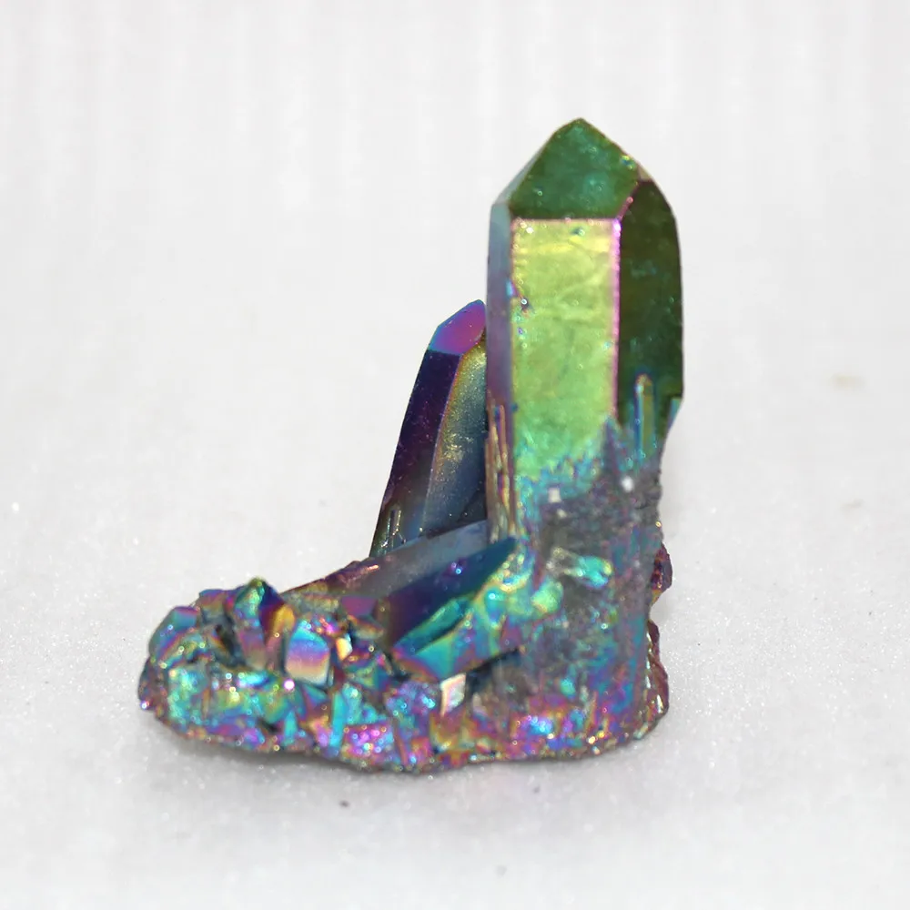 Природные радужные Пламенные ауры титановые кварцевые кристаллы кластер руды