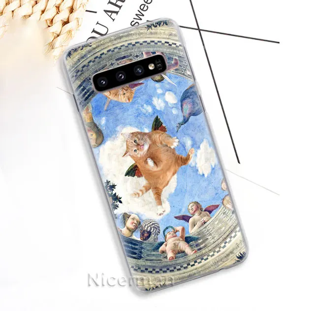 11 Чехол для телефона samsung Galaxy S10e S10 S8 S9 Plus S6 S7 Edge A40 A50 A70 M20, Забавный чехол с рисунком кота, красочная милая твердая обложка - Цвет: 11
