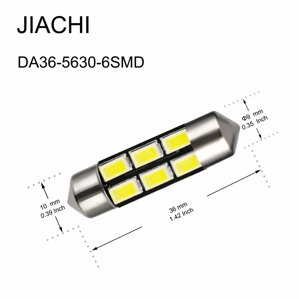 JIACHI 100 x Заводская поставка Festoon W5W светодиодный светильник 36 мм 5630 6 s