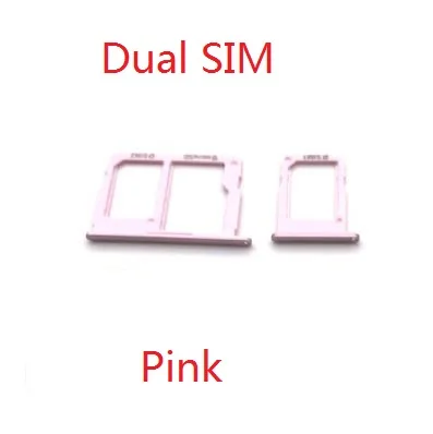 Новые тонкие/Dual SIM для Samsung Galaxy J3, J5, J7 года/J330 J530 J730F поднос SIM карт памяти держатель адаптер Аксессуары - Цвет: Duak SIM Pink