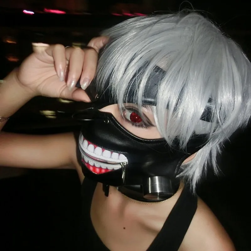 Косплей Токийский Гуль Kaneki Ken регулируемые маски на молнии из искусственной кожи крутая маска