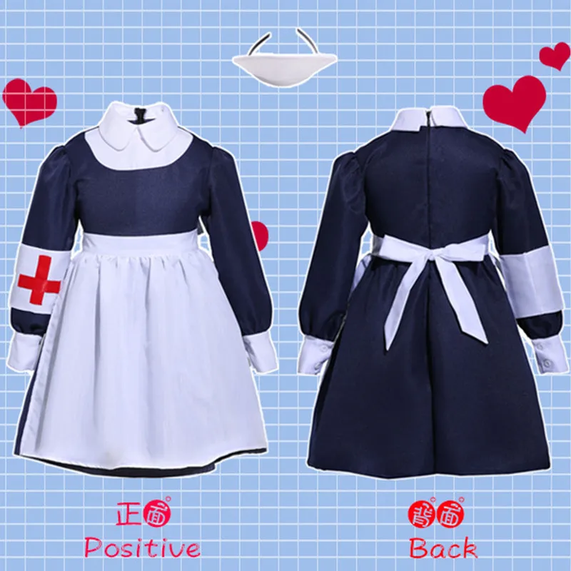 S-L голубые детские костюмы доктора на Хэллоуин для девочек медсестер косплей