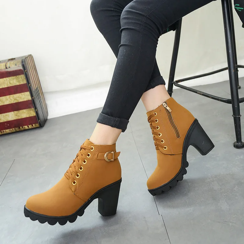 2019 new European and American fashion casual atmosphere high-heeled rider boots | Обувь