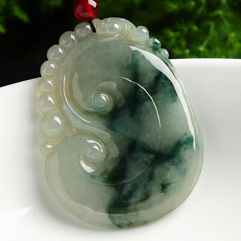 Товары Подвеска Из бирманского нефрита с нефритом Ruyi подвеска в виде цветка