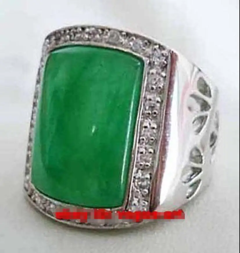 Распродажа: новый стиль Новый приличный зеленый камень мужской размер кольца |