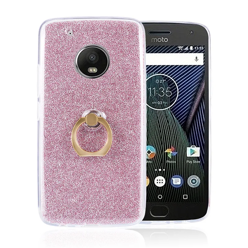 Чехол для Motorola Moto G5 Plus Блестящий Мягкий силиконовый чехол из ТПУ металлические