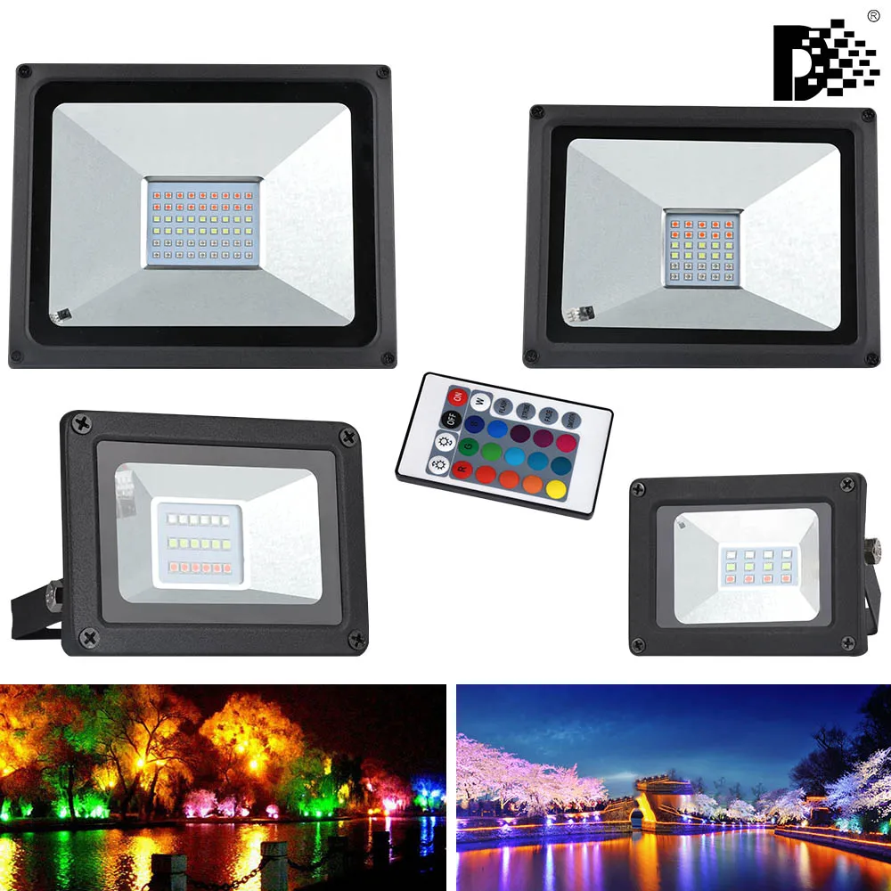 Светодиодный прожектор RGB 16 цветов 10 Вт 20 30 50 220/240 в светодиодный IP65
