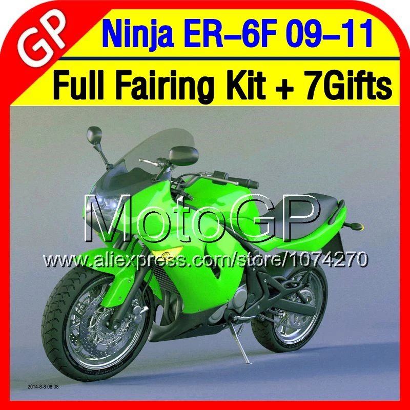 Комплект Для KAWASAKI ER 6F 2009 2010 2011 NINJA 650R Зеленый черный 5T96 NINJA650 650 НОВЫЙ ER6F 09 11 10