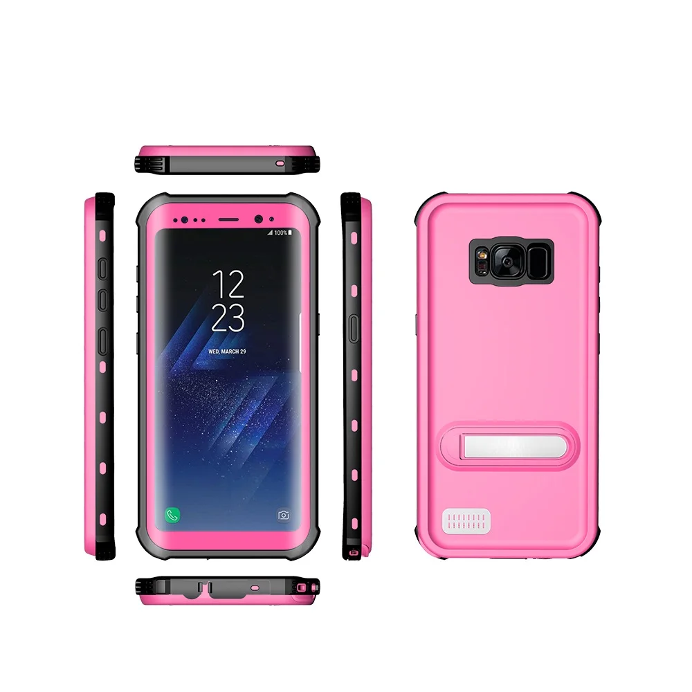 

Case For Samsung Galaxy S8 Cover Full Sealed PC+TPU Waterproof Diving Underwater Armor Kickstand phone case For Galaxy S8 Plus