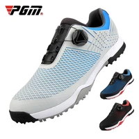 pgm mens golf shoes buckle waterproof sneakers breathable rotating shoelaces trainers male slip resistant golf shoes d0704