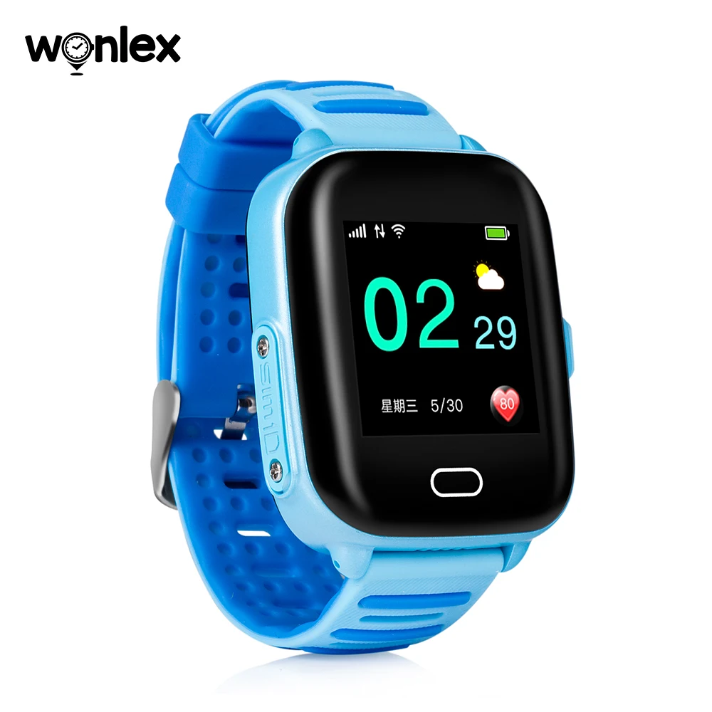 Wonlex KT02 детские часы водонепроницаемые IP67 GPS 3G LBS Wi-Fi 1 4 дюйма SOS с камерой звонки для
