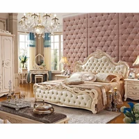 0308fdl806 luxurious queen size king size leather soft bedrest european french style bedroom furniture comfortable bed frame