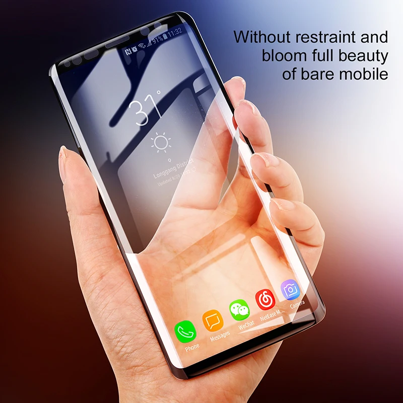 Oppselve 0,3 мм защита экрана закаленное стекло для samsung Galaxy S9 S9 Plus 3D изогнутое полное покрытие защитное закаленное стекло