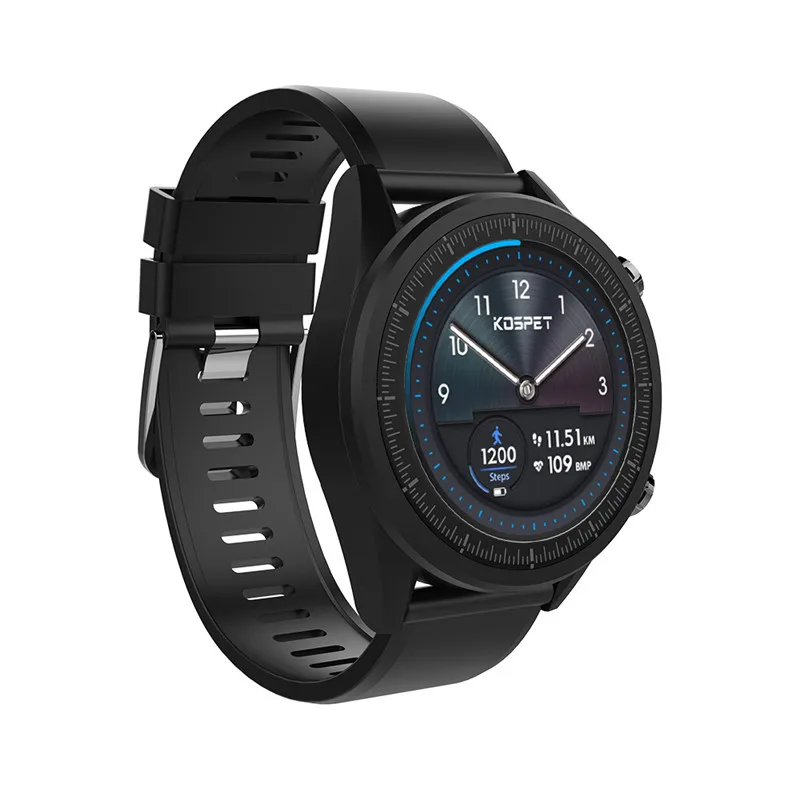 Kospet надеемся IP67 Водонепроницаемый smart watch Android 7.1.1 3 ГБ+ 32 ГБ 800 Вт камера Smartwatch Поддержка частота сердечных сокращений GPS умные часы с wifi - Цвет: black  Silica gel